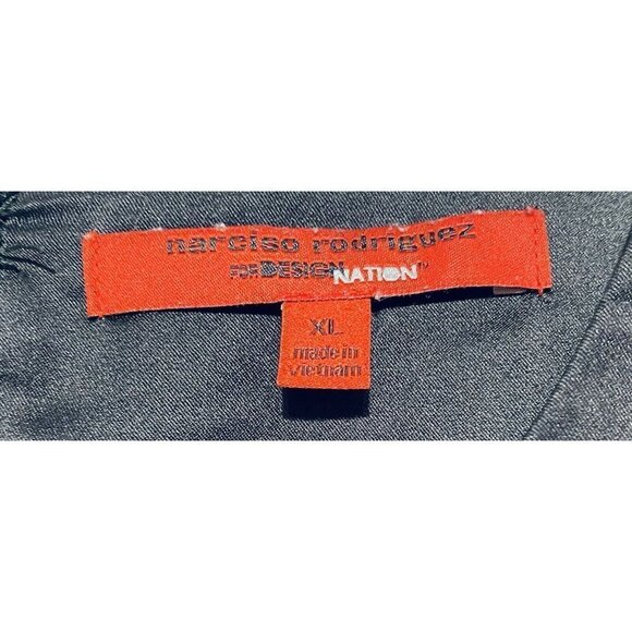 Narciso Rodriguez Top Womens XL Black Striped Scoop Neck Short Sleeve Boho - Picture 6 of 9